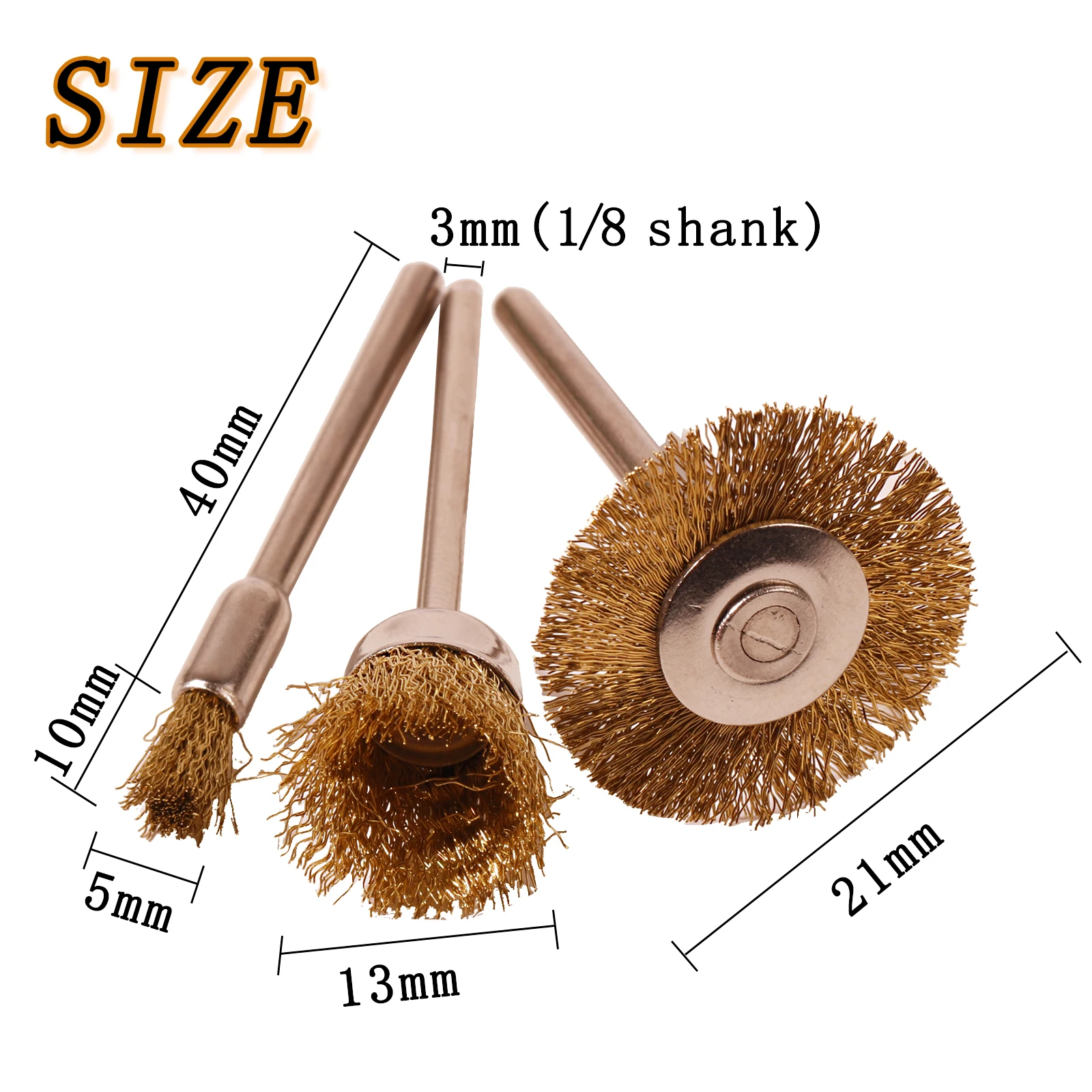 Mini Steel Wire Wheel Brush 3mm Brass Nylon Bristle Cup Polishing Cleaning Brushes For Dremel Rotary Tools Accessories