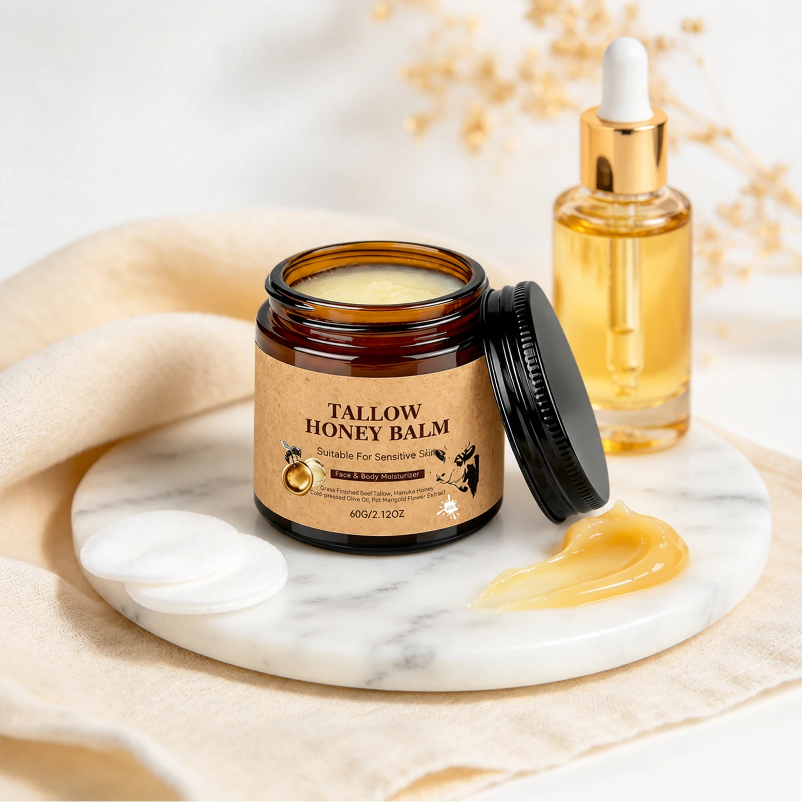 Tallow Honey Balm Even Skin Tone Deep Hydration For Woman And Man Korea All Skin Types With Collagen Facial Moisturizing Creams