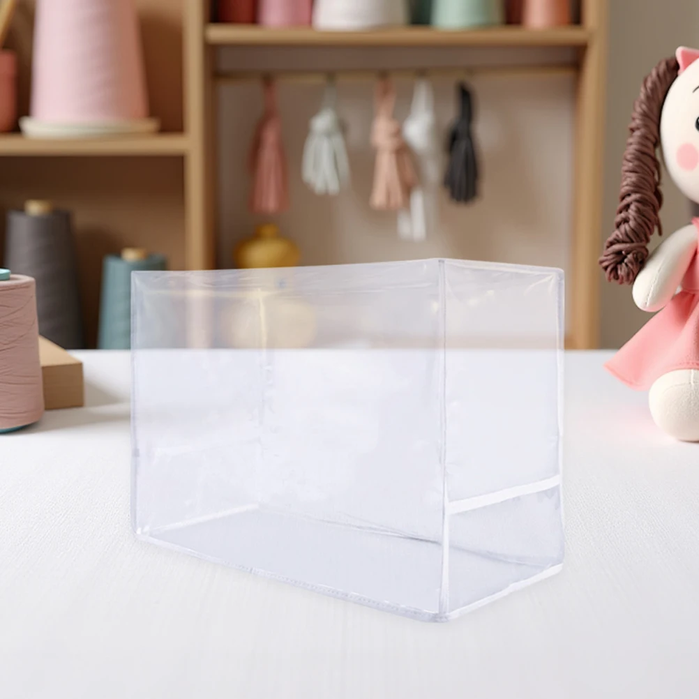 

Transparent Sewing Machine Cover with Organizer Pockets Foldable Dust Protector for Home and Travel Use Cover for Sewing Machine
