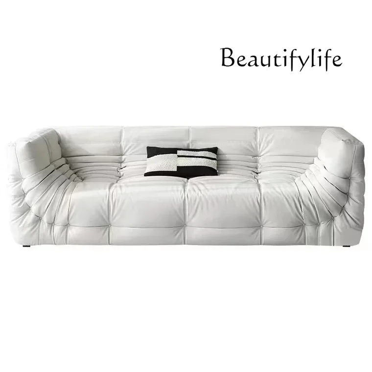 X35 Nordic Antique Black Waterproof Cat Scratch Resistant Double Leather Sofa تحف كبيره للمنزل