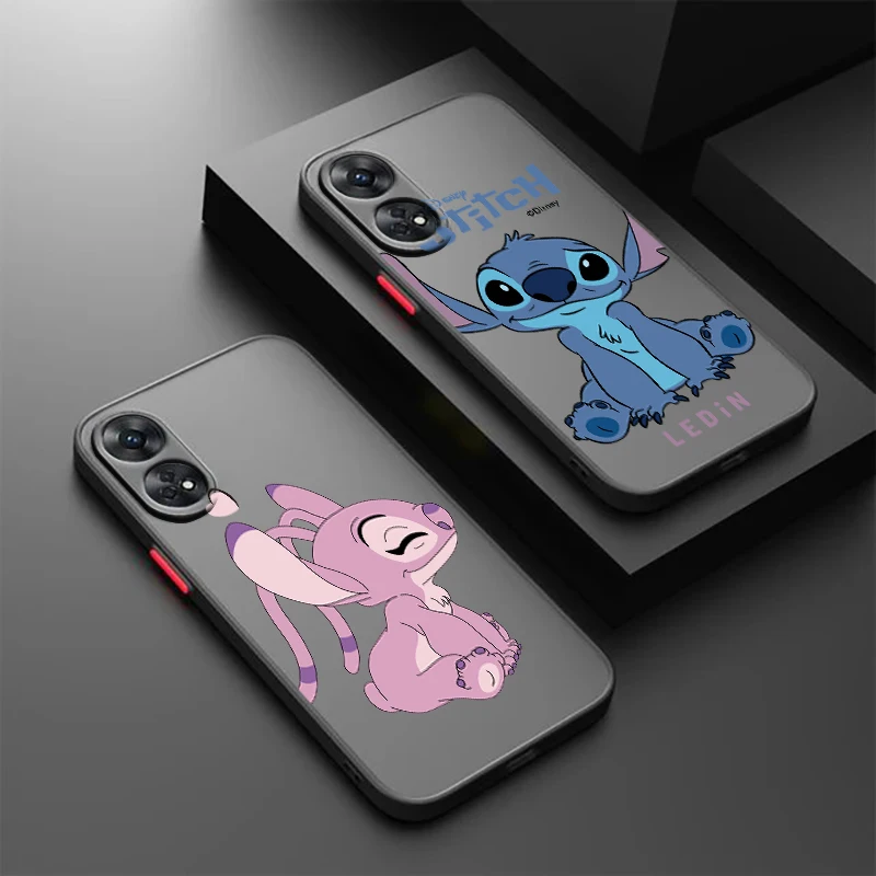 Disney Stitch Cool For OPPO Reno 8T 8 7 6 5 Z F SE Pro Plus Lite TPU Shockproof Frosted Translucent Phone Case