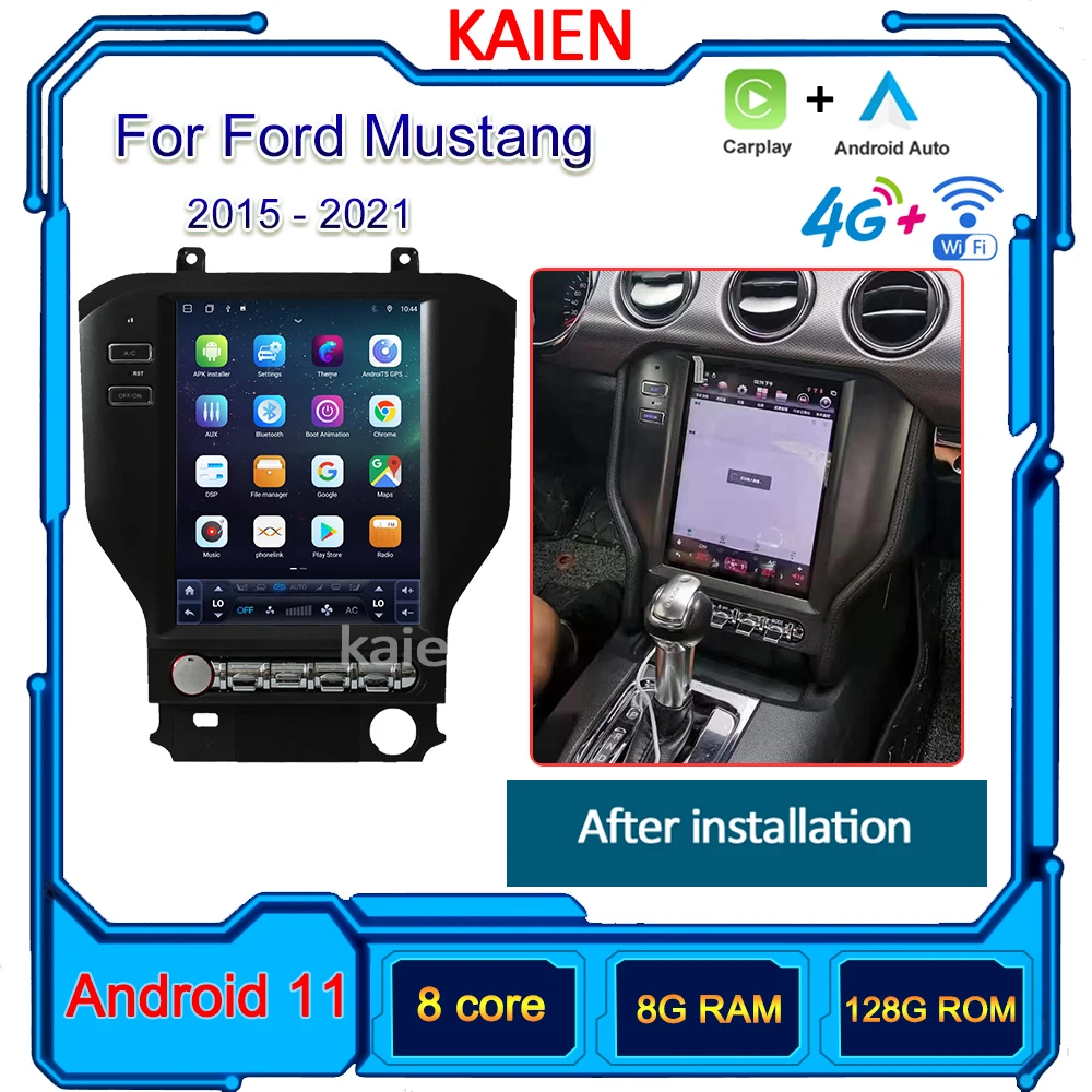 

KAIEN For Ford Mustang 2015-2021 Car Radio Android 12 Auto Navigation GPS Stereo Video Player DVD Multimedia 4G WIFI Autoradio