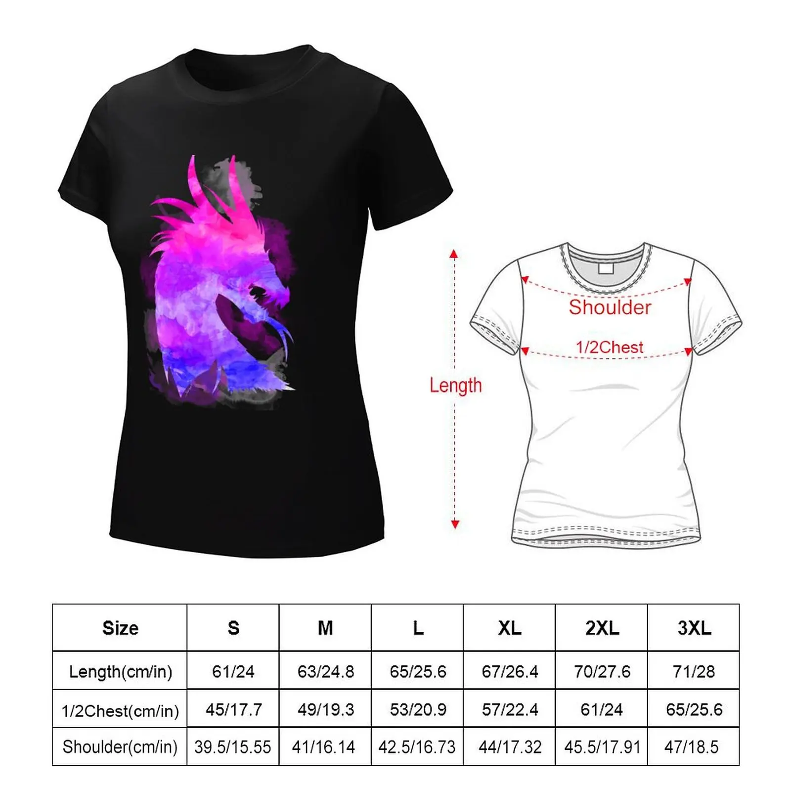 Dragon akwarelowy spirytus t-shirt śliczne topy damskie t-shirty