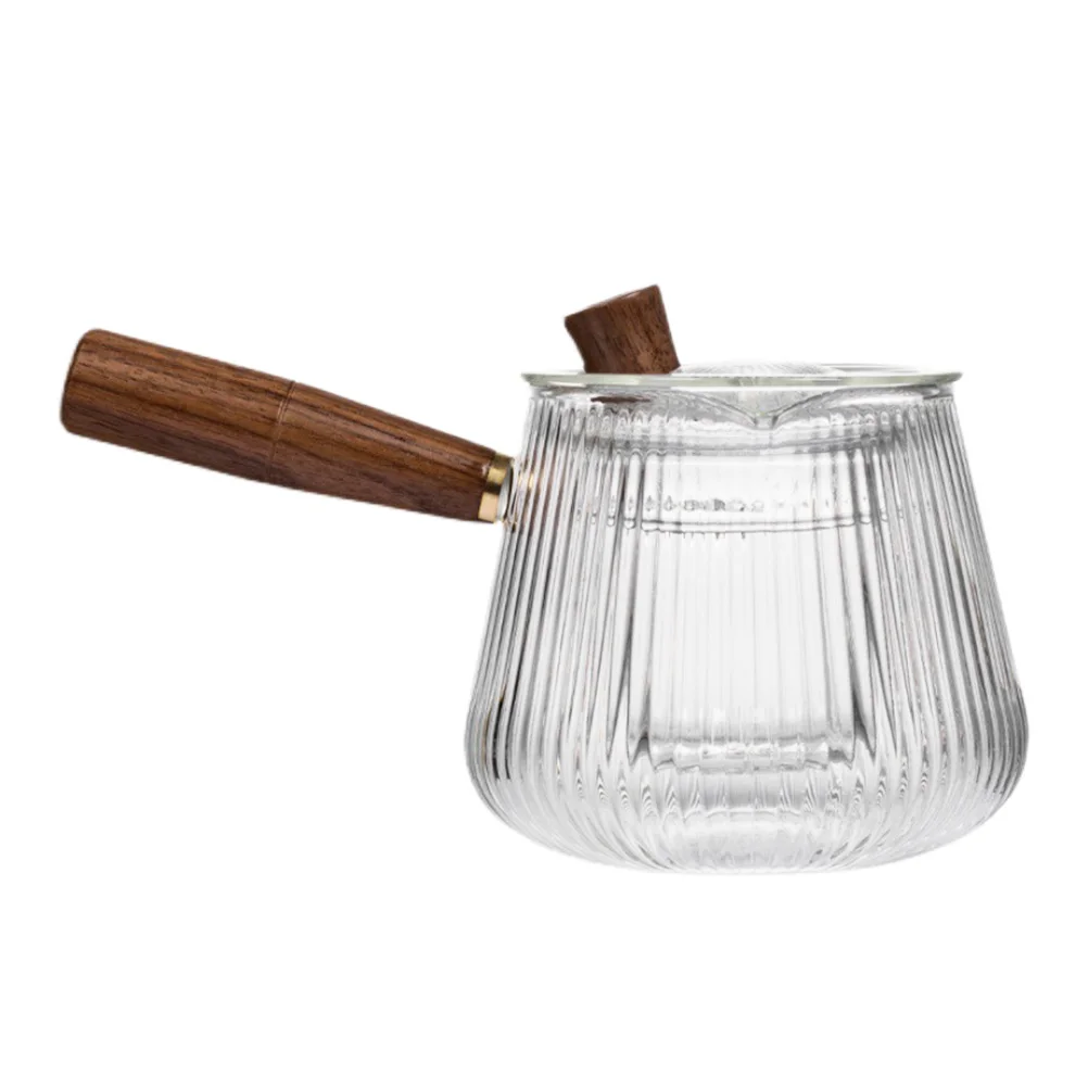 

Glass Teapot Household Kettle Pitcher Filter Steaming Stovetop Loose Leaf Tea Bags Fruit Infused Water Simple