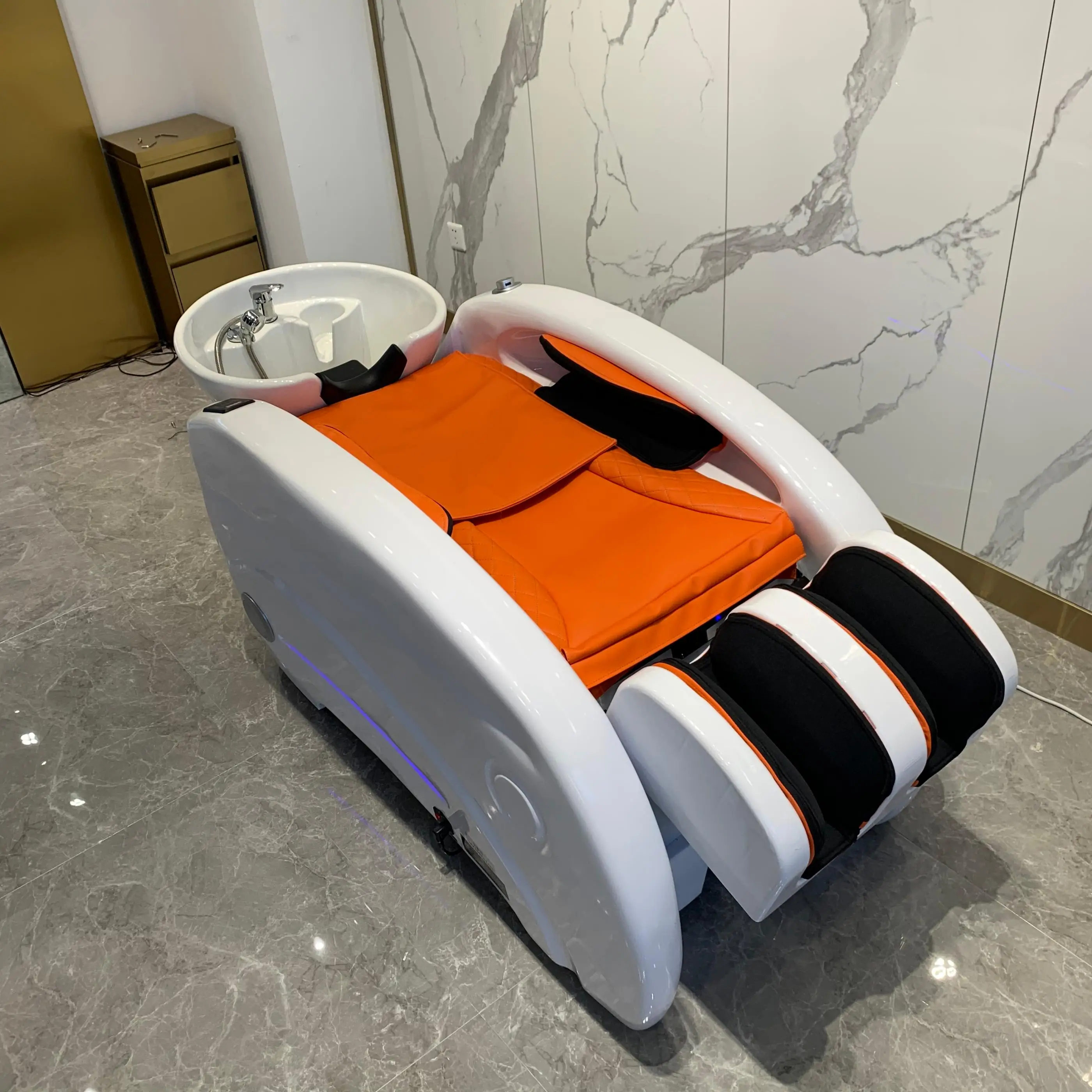 Honggang Luxury Electric Shampoo Chair Can Massage Back and Leg Can Be Customized Color