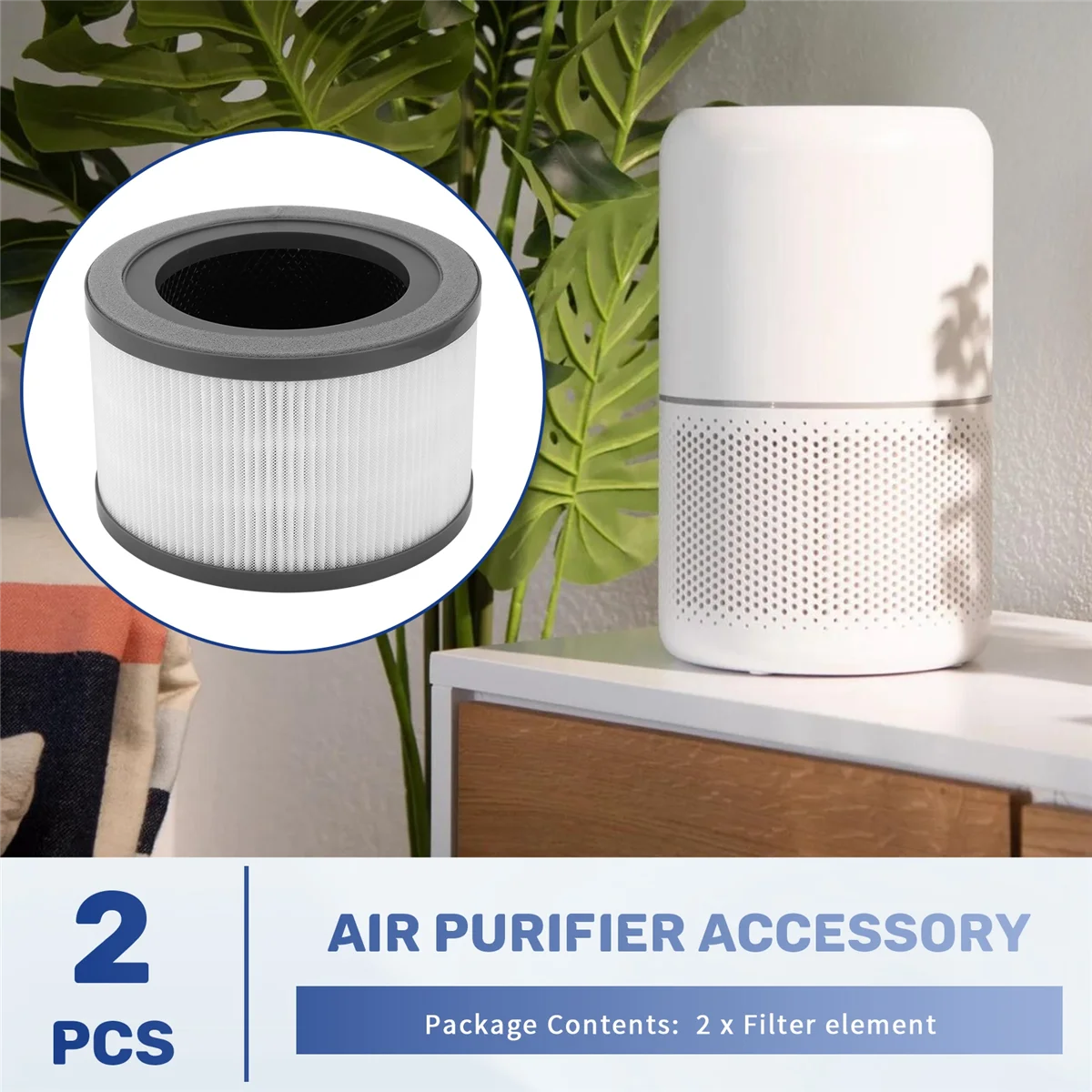

A25I 2 Pcs Air Purifier Replacement Filter for Vista 200 Air Purifier,3 in 1 Efficiency Activated Carbon HEPA Filter