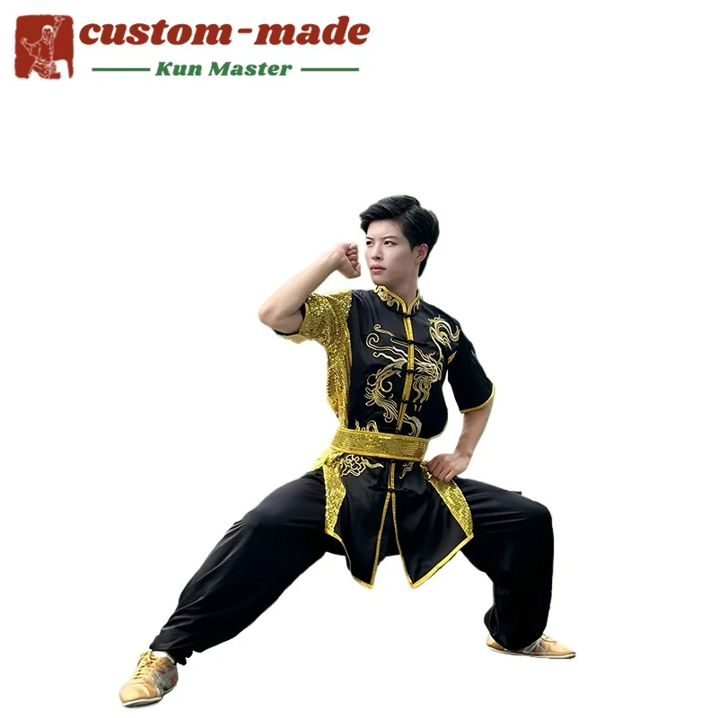 

Custom Martial Arts Uniform Kung Fu Suit with Dragon Embroidery Southern Fist Long Fist Reinforced for KungFu Forms Competition