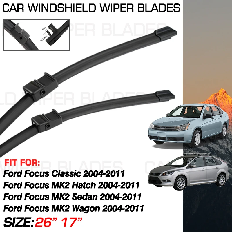 

2x Car Wiper Blades For Ford Focus MK2 II Hatchback Sedan Wagon 2004-2011 2010 2009 2008 2007 2006 2005 Accessories Windshield