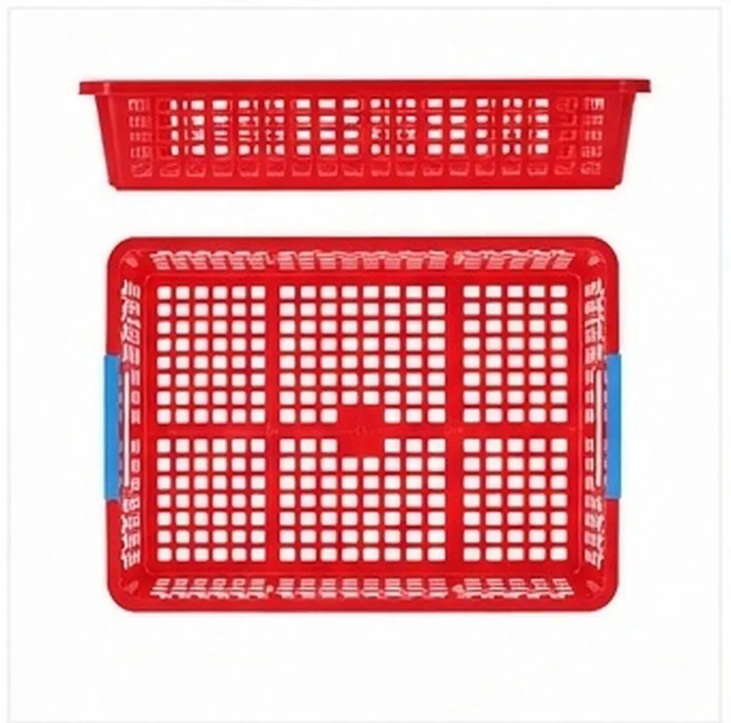 5Pcs Red Plastic Desktop Storage Basket Multi-Function Stackable Organizer for A4 Documents Office Files Kitchen Snacks Fruits