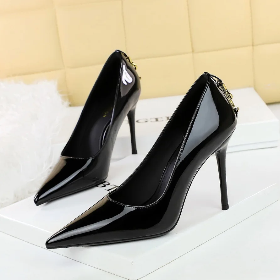 BIGTREE Shoes Metal Buckle Decoration Women Pumps Stiletto Heels 8 Cm 10 Cm High Heels Luxury Banquet Shoes Sexy Party Shoes view 3