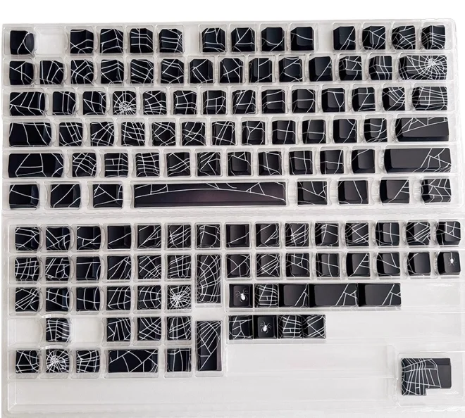 Spider Web Keycaps Side Print, PBT Material OEM Profile for 67/84/87/980 Layout
