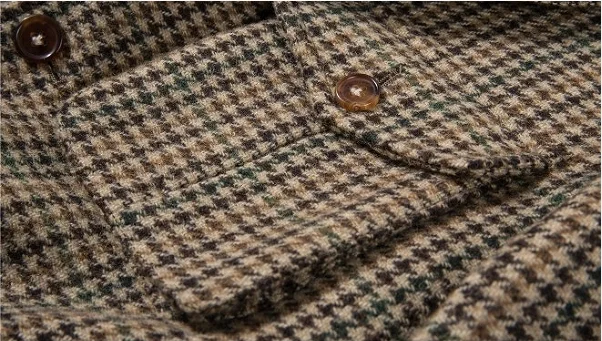 

Retro Briti Sle Hunting Coat Woolen Jaet Autumn Winter Plaid Slim Fit Men's Faion Outerwear Youth ular Long Sve