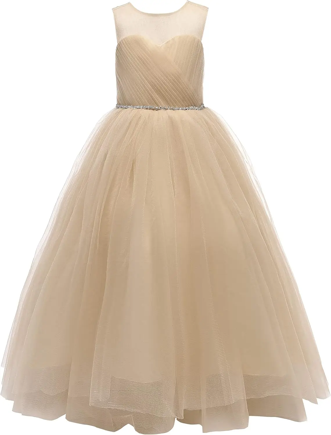 Blumenmädchen-Hochzeitskleid, Tüll, lang, A-Linie, Urlaub, Geburtstag, Party, Ballkleid, formeller Festzug für Mädchen, Maxikleider, Ballkleid