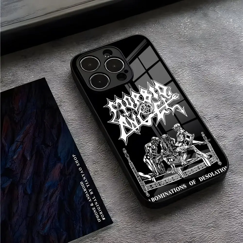 Heavy Metal Dark Funeral Band Phone Case Apple For IPhone 15 Pro Plus 14 Pro 12 11 13 Mini X XR XS Max 16 Plus SE Glass  Cover