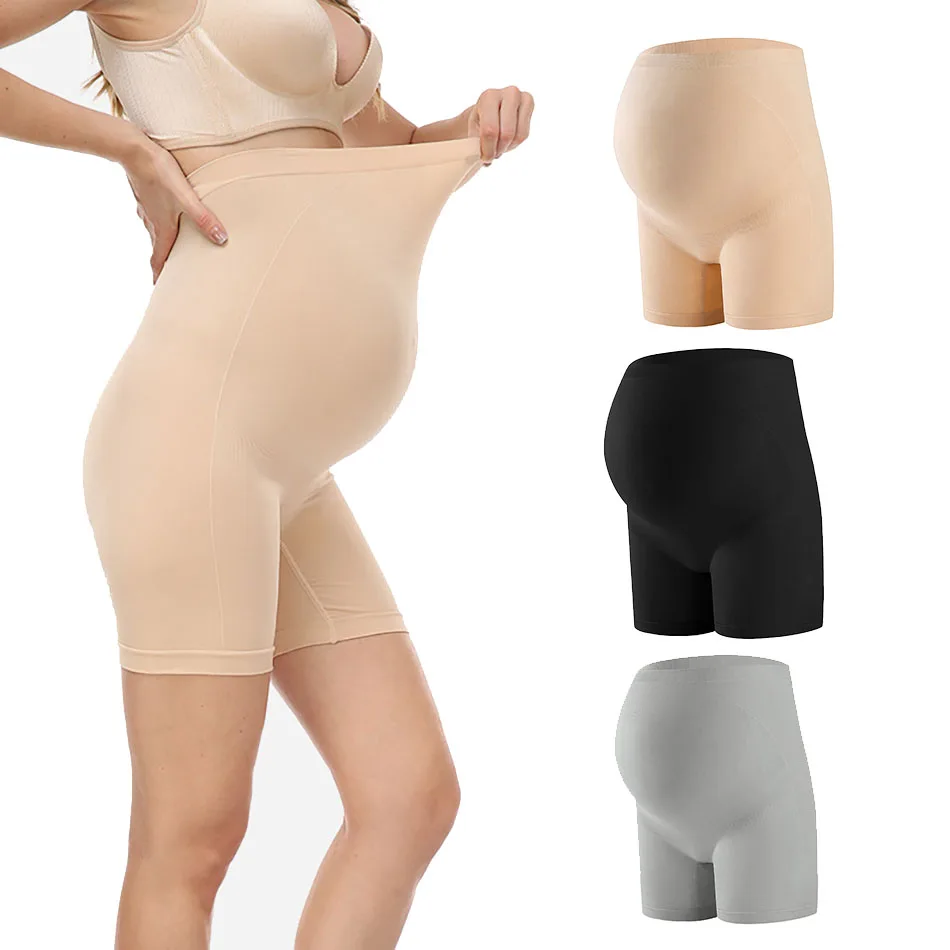 

3 Pcs/Pack Woman Pregnant Safety Shorts Seamless Anti Chafing Under Pants Belly Support Maternity Panties High Waist Underwear
