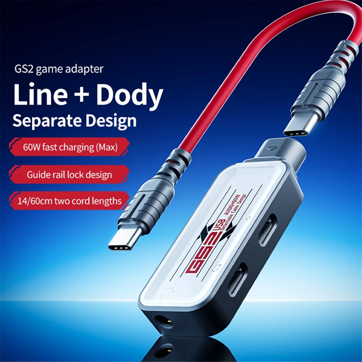 SMIEA PLEXTONE GS2 3-в-1 Адаптер для мобильного телефона и планшета 60 Вт Быстрая зарядка и аудиовыход Интерфейс Type-C Игровая док-станция