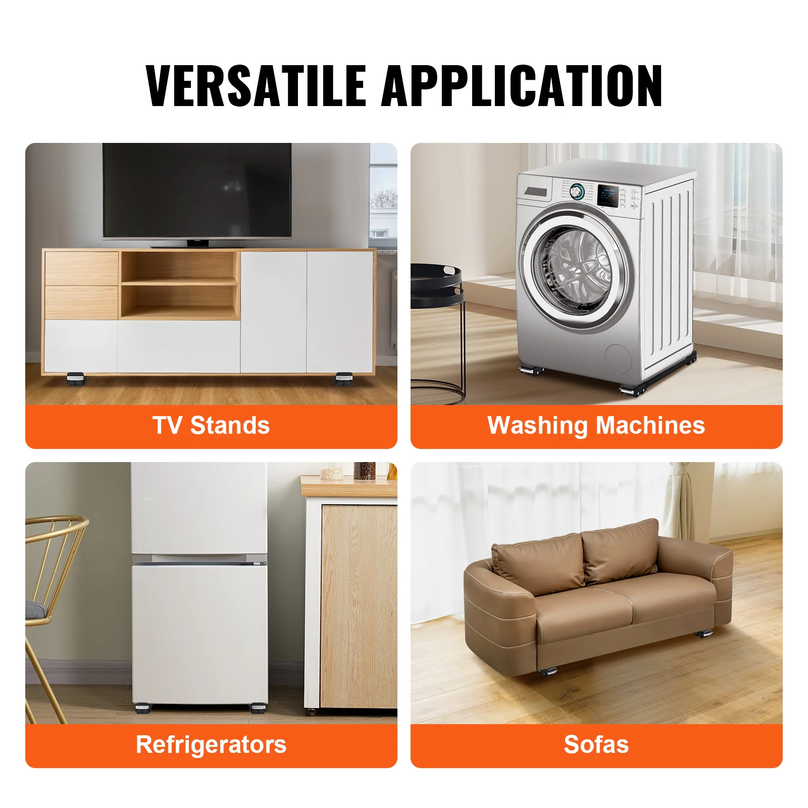 VEVOR 660 ปอนด์เฟอร์นิเจอร์ Dolly เครื่องใช้ไฟฟ้าฐานมือถือเครื่องซักผ้าตู้เย็น Stand Movers สําหรับตู้เย็นเครื่องอบผ้าเครื่องล้างจาน