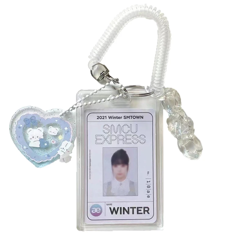 INS Baby Blue Milk Photocard Holder Credit ID Bank Card Photo Display Holder Bus Card Protective Case Pendant Card Sleeve
