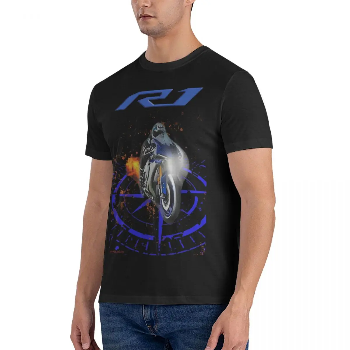 R1 Rider T Shirts for Men 100% Cotton Casual T-Shirts Crewneck Y-Yamaha Tee Shirt Short Sleeve Tops Summer