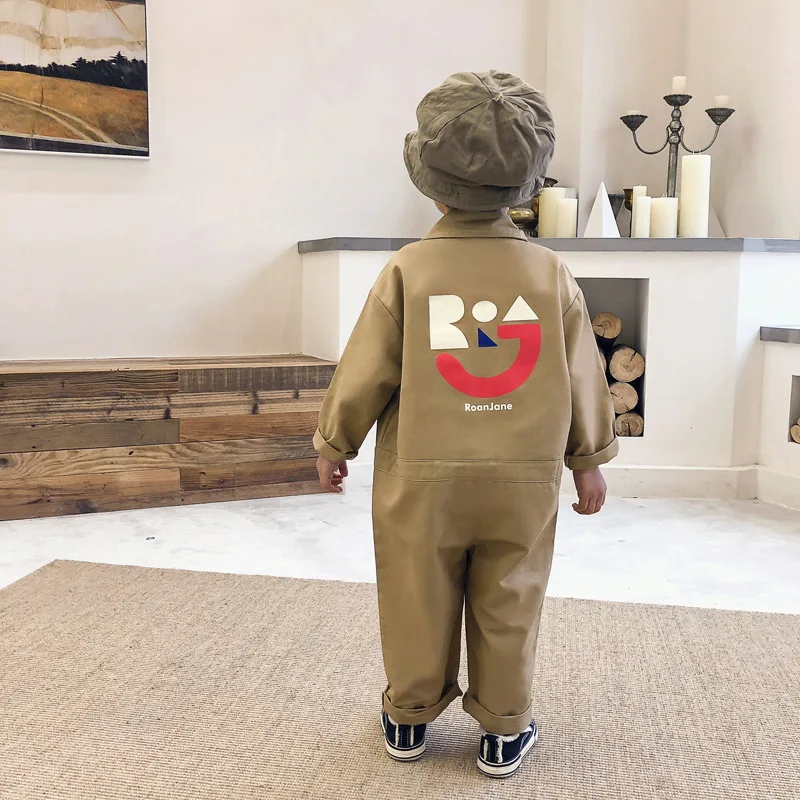 2022 Spring Kids Jumpsuits Children Loose Long Sleeve Overalls Fashion Korean Baby Girl Clothes Trousers Autumn Child Boys Pants