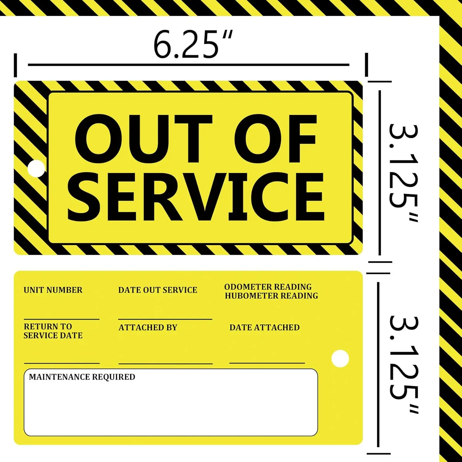 Out of Service Tag Maintenance Required Tags 6.22 x 3.15 Inch-Machine Maintenance Warning Tag Status Record Tag 2 Sided 50Pcs