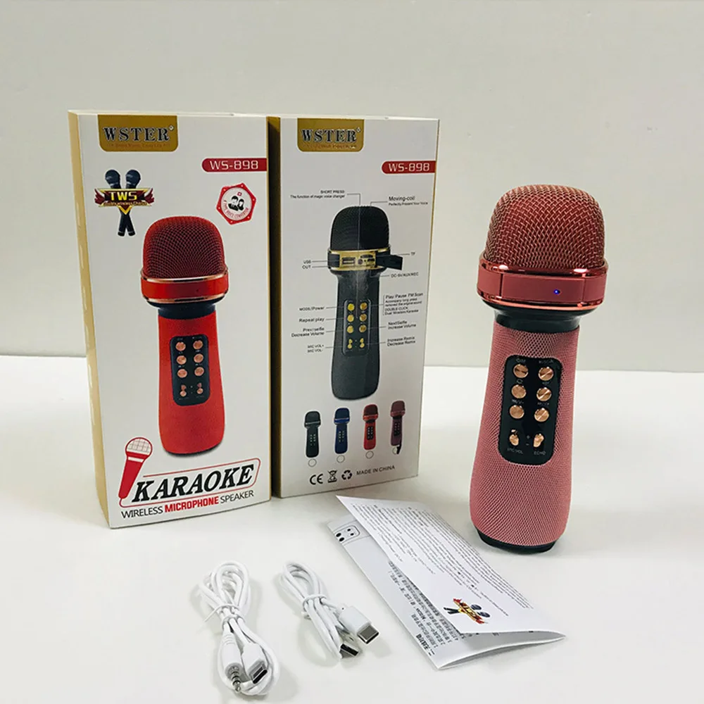 Karaoke Microphone Wireless Singing Machine with Bluetooth Speaker for Cell Phone/PC, Portable Handheld Mic Speaker