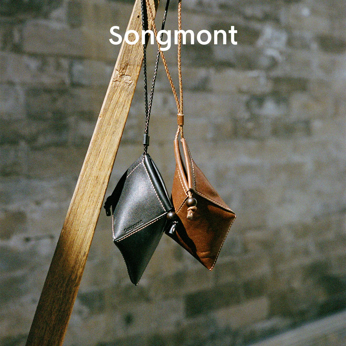 

Songmont Angular Earphone Bag Designer's First Layer Cowhide Red Bag Pendant Accessories