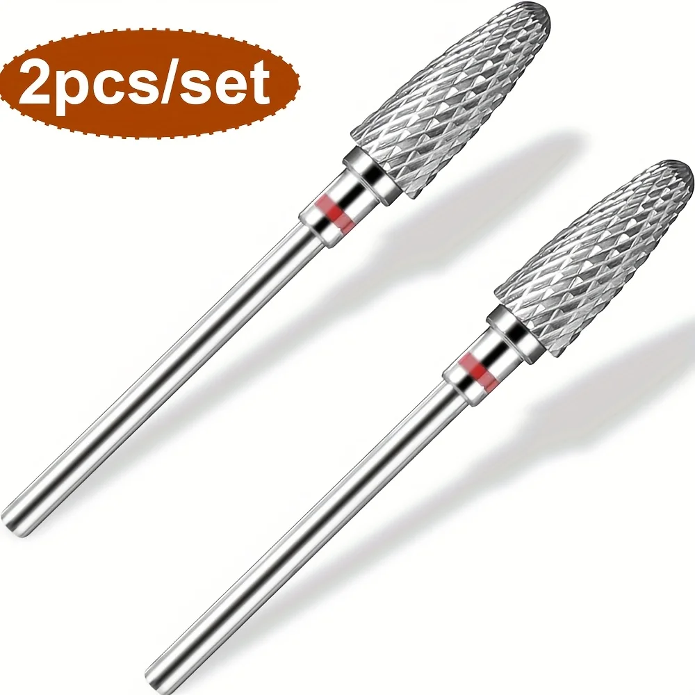 2pcs Professional Carbide Nail Drill Bit for Quick & Safe Acrylic Gel Removal - Manicure Pedicure Tool Set for Cuticle Cleaning