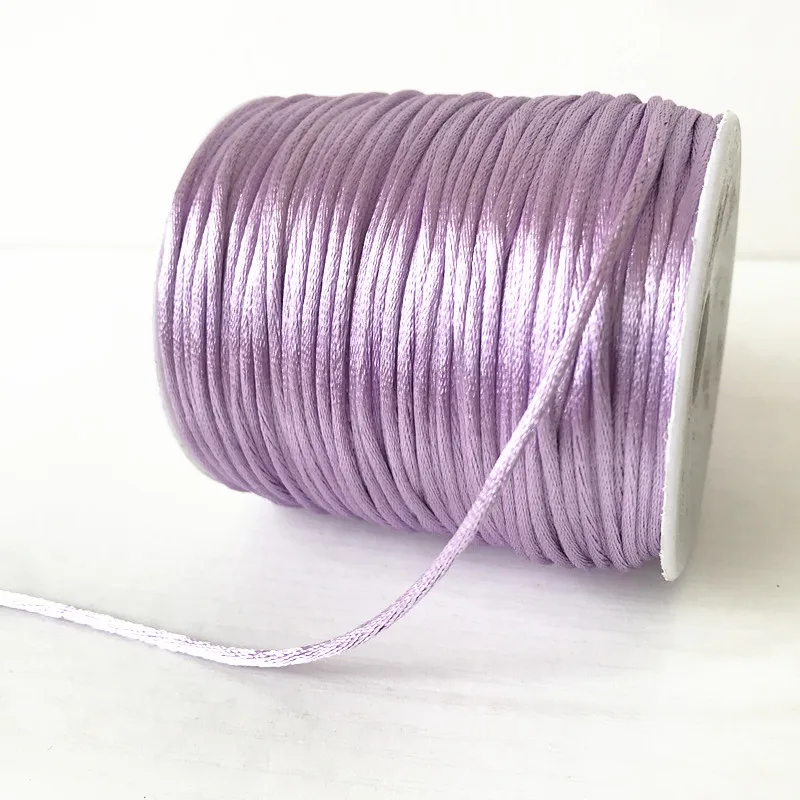 28Colours 2mmX100m/roll Strong Braided Macrame Silk Satin Nylon Cord Rope DIY Making Findings Beading Thread Wire 2mm