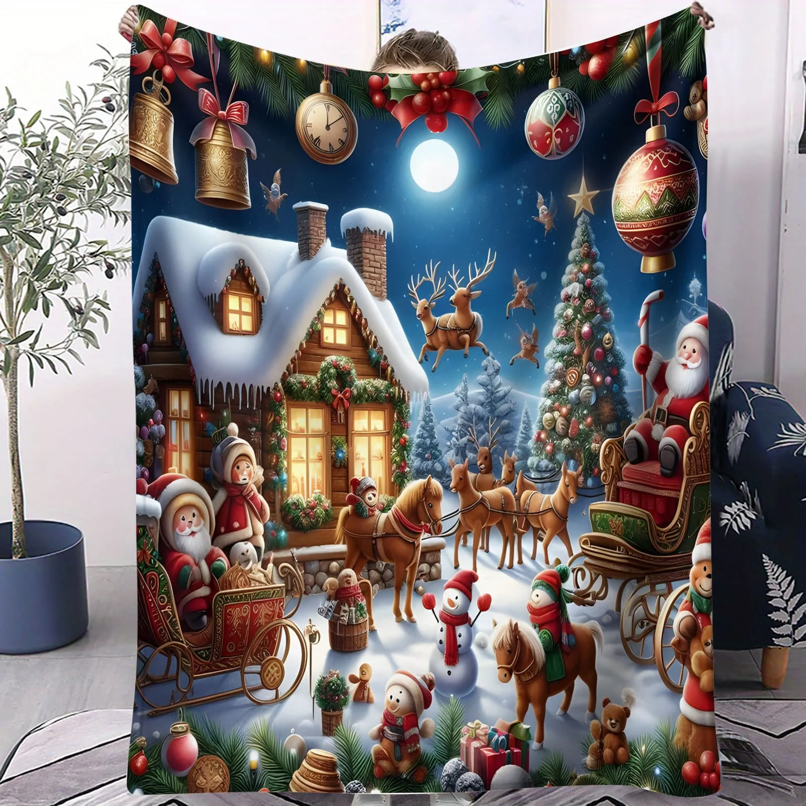 Weihnachten Fantasie Flanell Decke Santa Schneemänner Rentier Dinosaurier Schlafzimmer Überwürfe Sofa Freizeit Urlaub Dekor Decken Liebhaber Kind