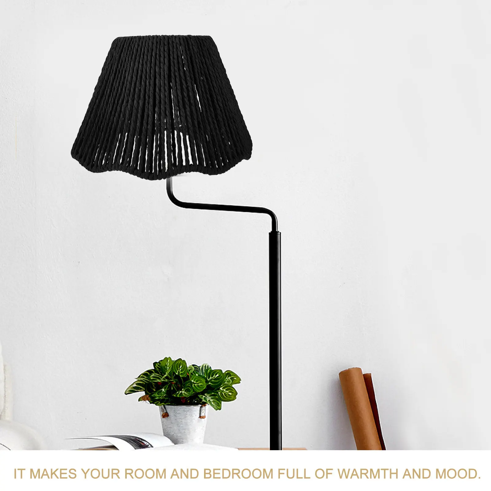 

Плетеный абажур из бумажной веревки, 1 шт., E27 E14, в ретро-стиле, для декора ресторана, кафе, подвесной светильник, потолочный абажур для люстры