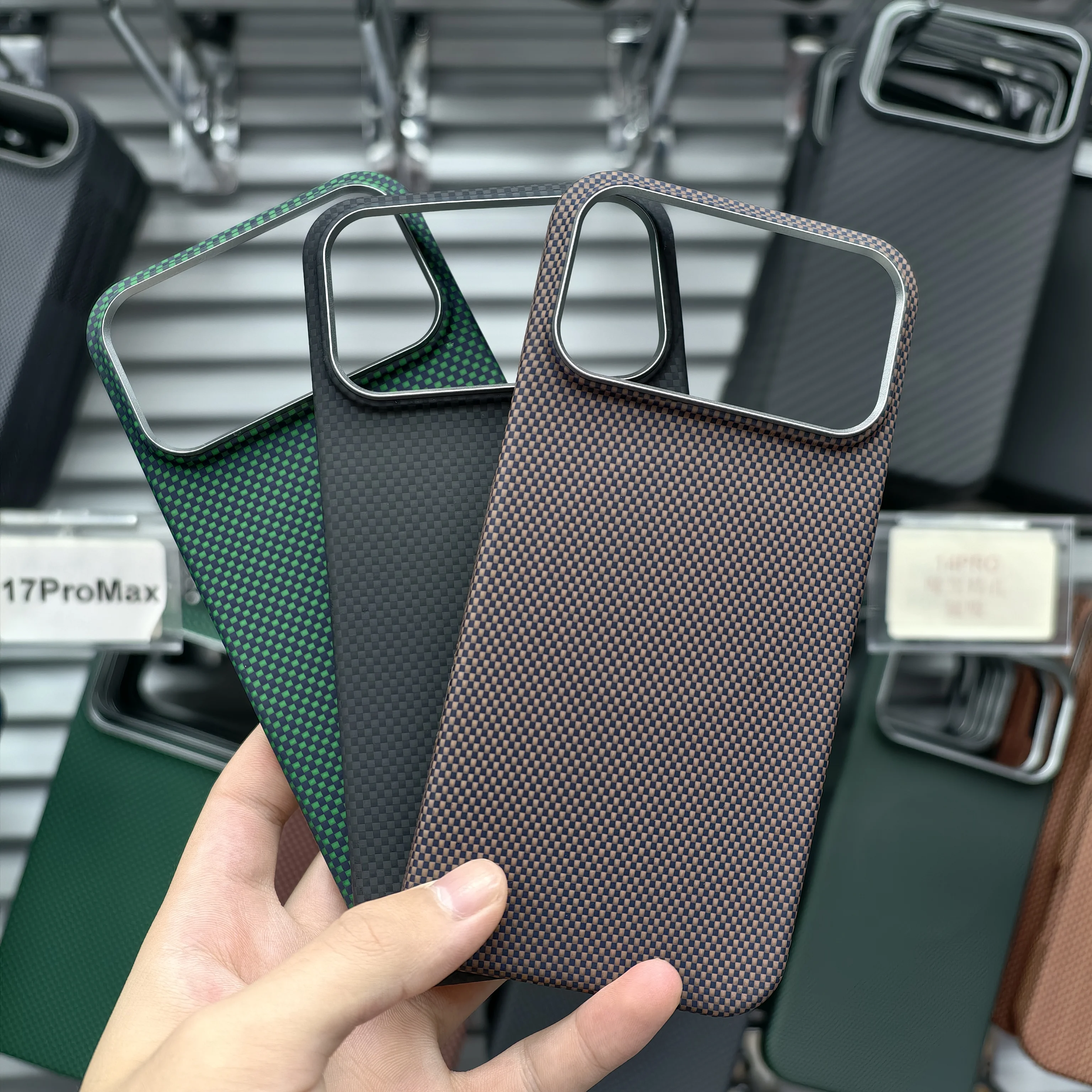 

Carbon fiber for iPhone 17 Promax plain case ultra-thin Kevlar aramid phone case MAGSAFE iphone 17pro 17promax plain phone case