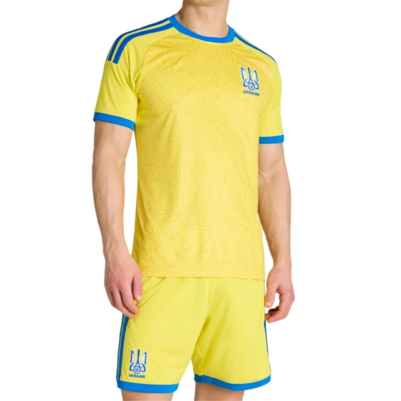 2026 New 2pc Youth Ukraine Home Football shirts shorts Special Jersey t-shirt Set Men's Team Sportswear Breathable Match Kit