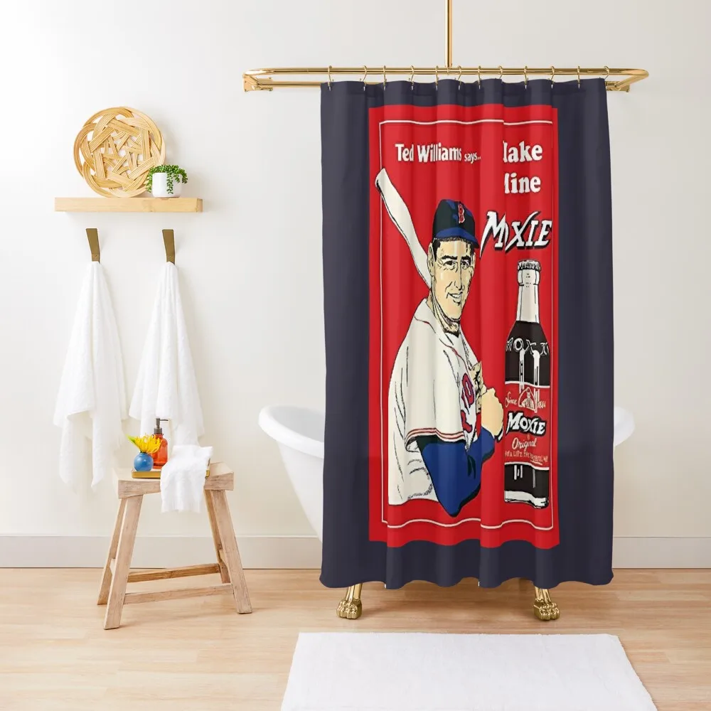 

For Men Women Ted Williams Make Mine Moxie Poster Gift For Halloween Shower Curtain Bathroom Box For Bathroom Curtain