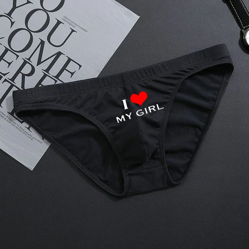 Men Cotton Brief Low-waist Gay Male Panties Printed Sexy Underpant For Man Boxer Briefs Underwear Plus Size
