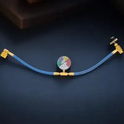 

Car Air Conditioning Refrigerant Charging Hose 1/2 Thread With Gauge For Vehicle Ac Recharge Tool Recharge Hose With Gauge