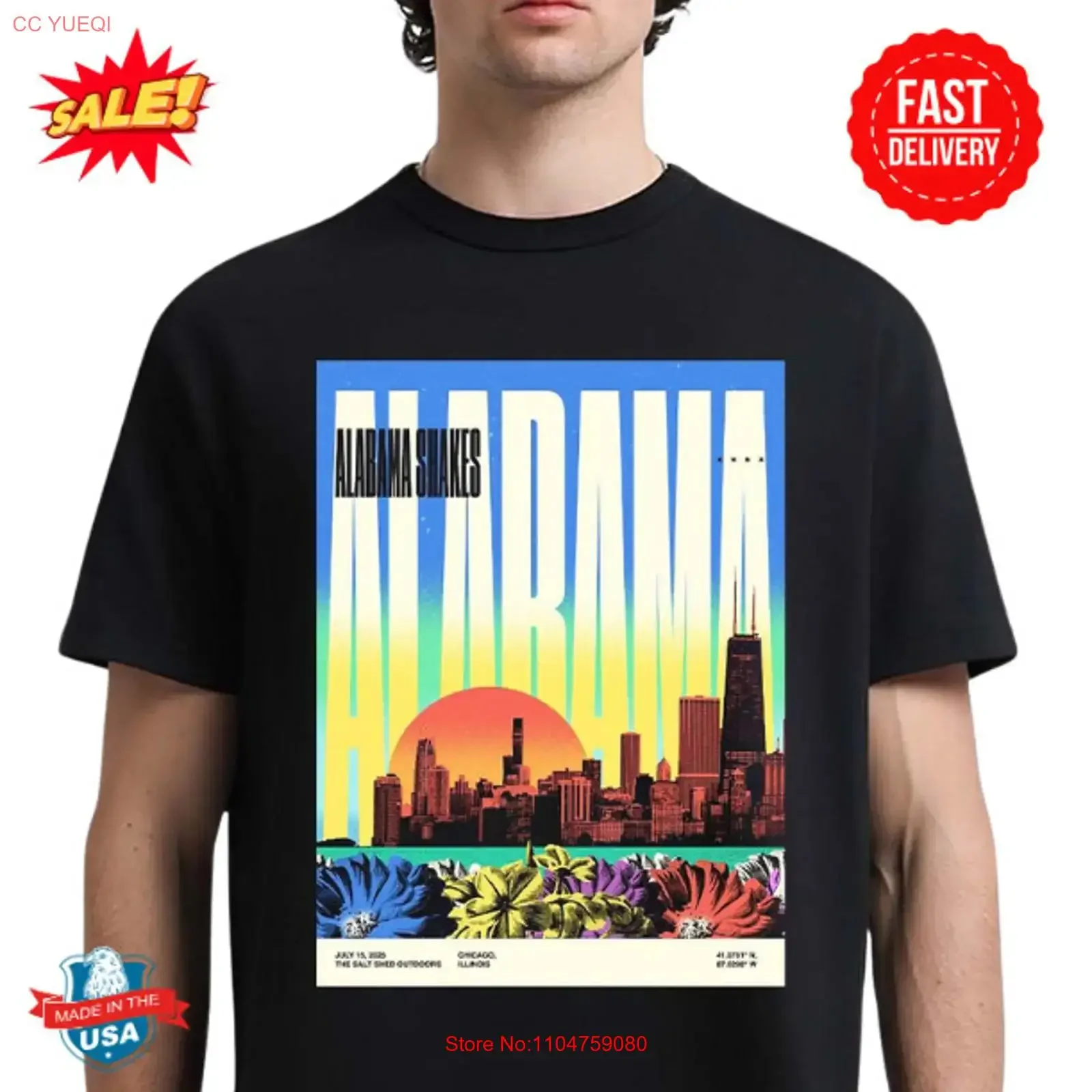 Alabamaa Shakes Chicago Illinois 2025 Diptych On July 15 T Shirt vintage Washed graphic streetwear Top For Everyday Wear