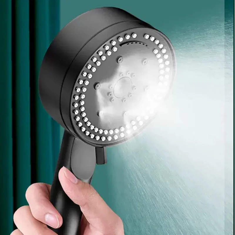 

High Pressure Shower Head with Large Water Outlet Nozzles Adjustable 8 Jet Modes Handheld Showerhead for Bathroom Accessories