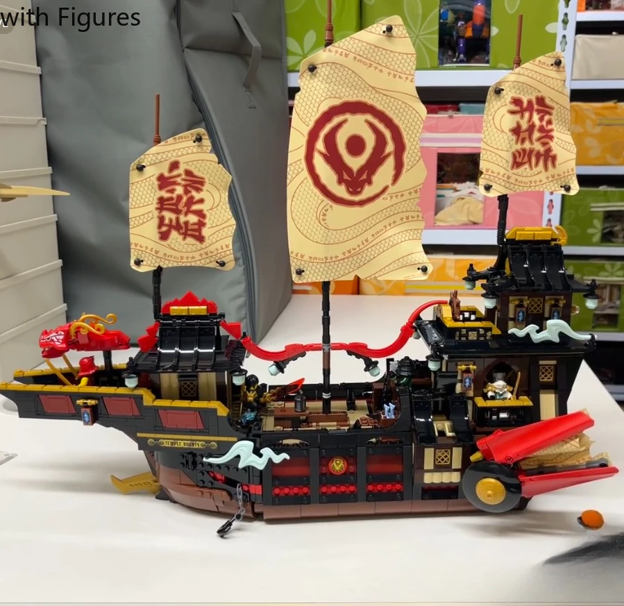 MINISO 2025 nouveau 71848 blocs Temple Bounty blocs de construction bateau classique voilier briques assemblage jouets pour enfants cadeaux de noël