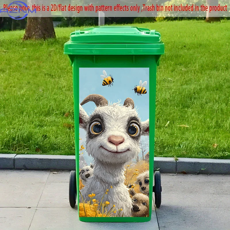 [2D Flat Printing] 1pc 2D Pattern Printed Kitchen Trash Can Sticker X Cm 