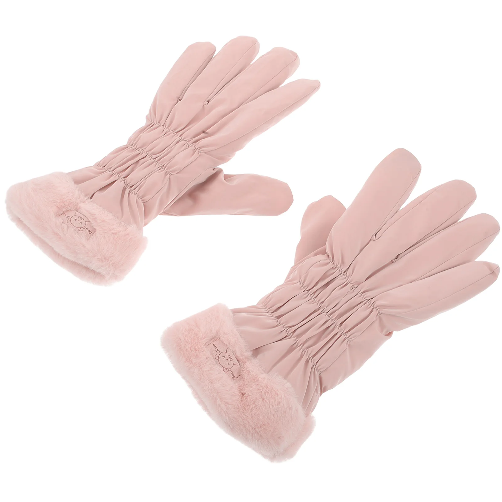 

Women Thermal Gloves Touch Screen Compatible Winter Cycling Waterproof Furry Soft Cozy Texting Motorcycle Gloves Warm Ski