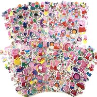 6PCS Peppa Pig Toys Sticker 3D Children's Anime Cartoon Bubble Paste Thicken The Reward Sticker Kids Toys Gifts