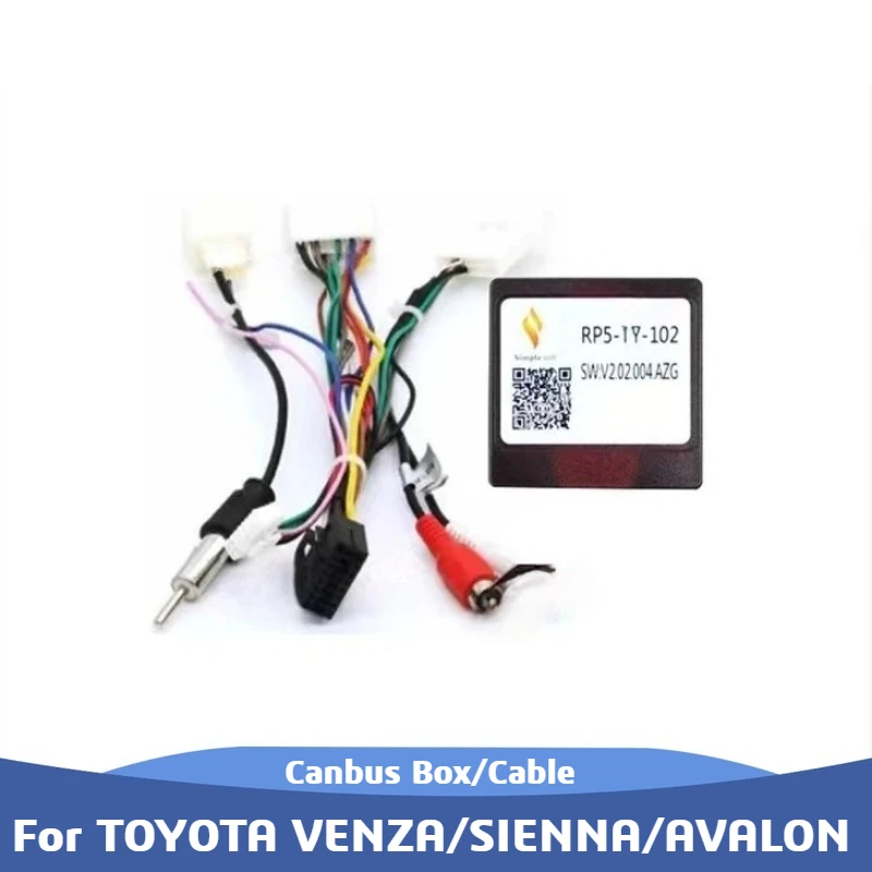 Radio Android para Auto TOYOTA VENZA/SIENNA/AVALON con Arnés de Cableado, Cable de Alimentación y Caja Canbus TY-SS-01/RP5-TY-002/RP5-TY-102