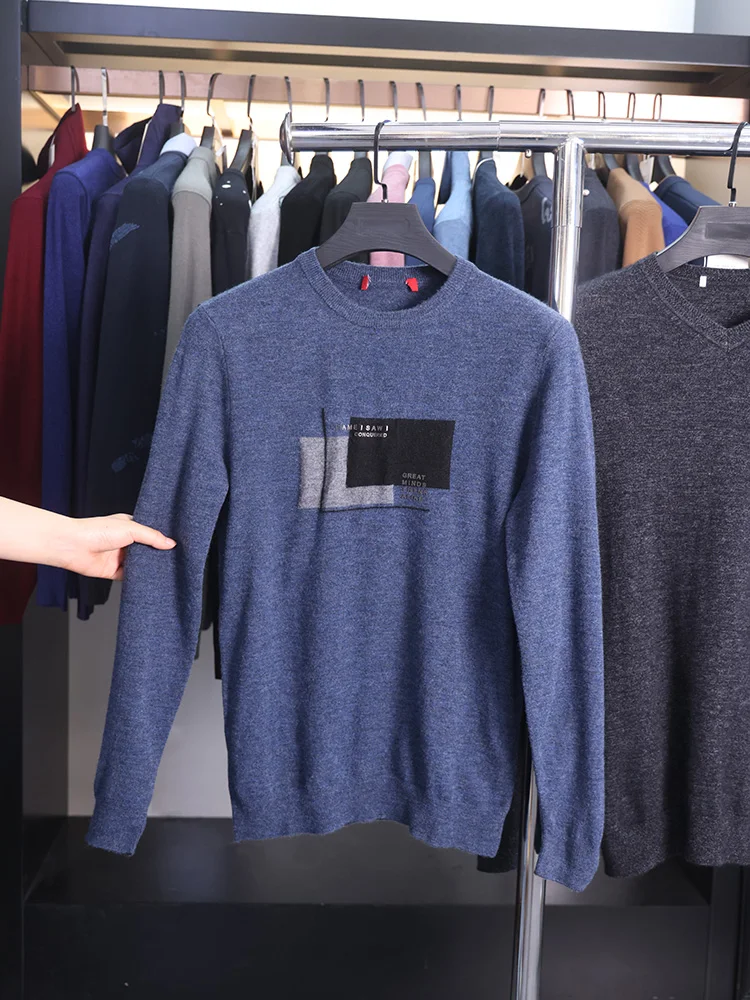 

DouJia Men's Casual Knitted Sweater Woolen Underwear Long Sve round Ne Youthful Sle Autumn Winter ential Base Layer