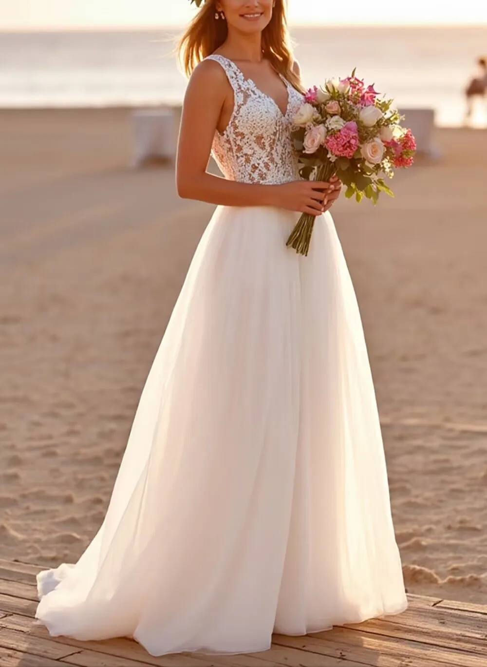 High Quality Customized Sleeveless Floor Length A-line Tulle Buttons Robe Vestidos Elegantes Para Mujer Para Una Boda فستان احمر