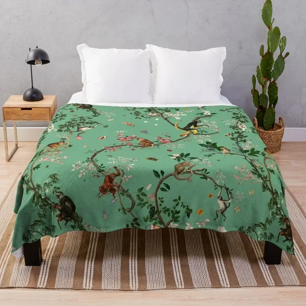 

Monkey World Green Throw Blanket Blankets For Baby Luxury St Custom Flannels Blankets