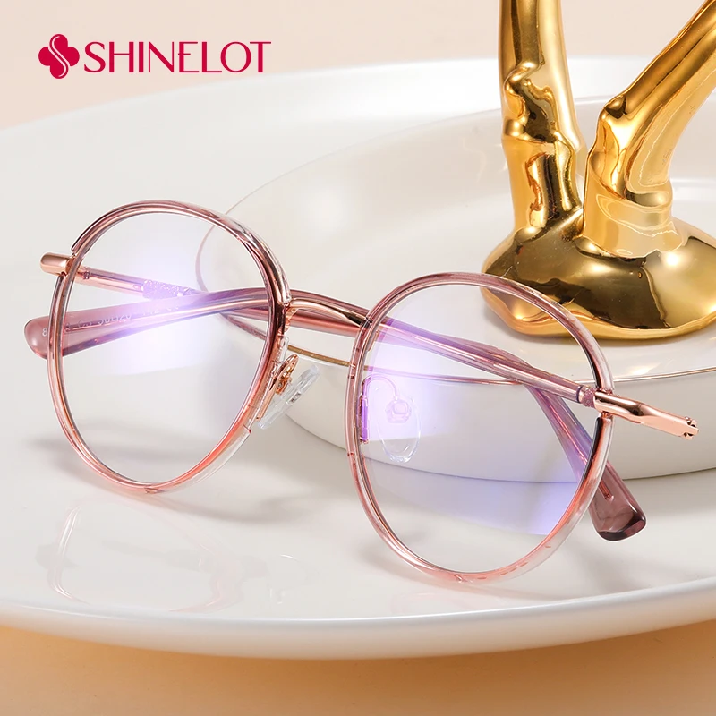 82130 Cute Round Oval Eyeglasses Prescription Frame Sexy Lady Bluelight Blocking Glasses Beauty Eyewear Delicate Girlfriend Gift