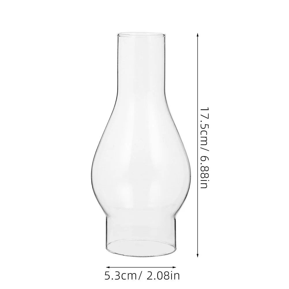 2 Pcs 35mm Oil Lamp Chimney High Grade Glass Kerosene Lampshade Transparent Clear Retro Style Windproof Burning Home Decor