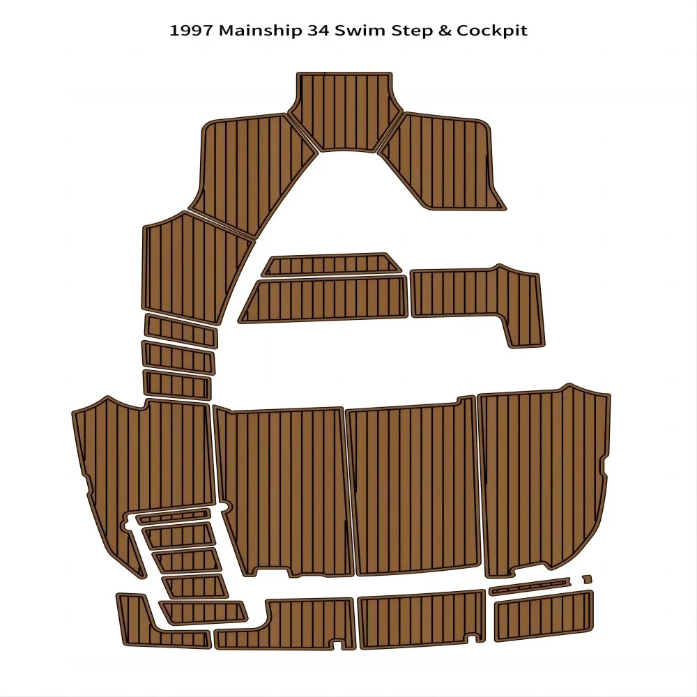 

Swim Platform Cockpit Pad Boat EVA Foam Teak Deck Floor Mat For 1997 Mainship 34