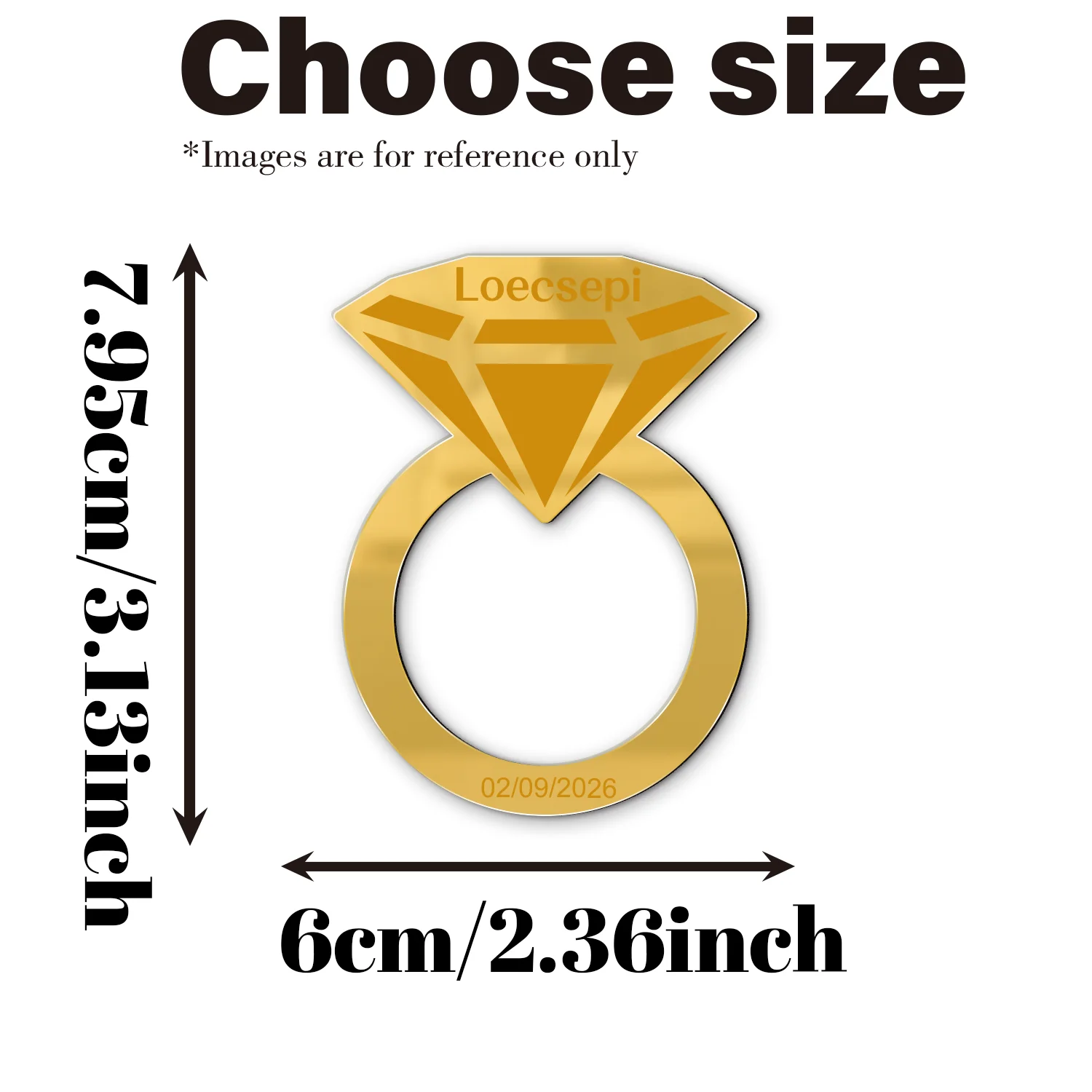 10 pcs Customized Name and Date Gold Mirror Wedding Napkin Ring, Wooden Diamond Ring Napkin Holder, Wedding Table Decoration